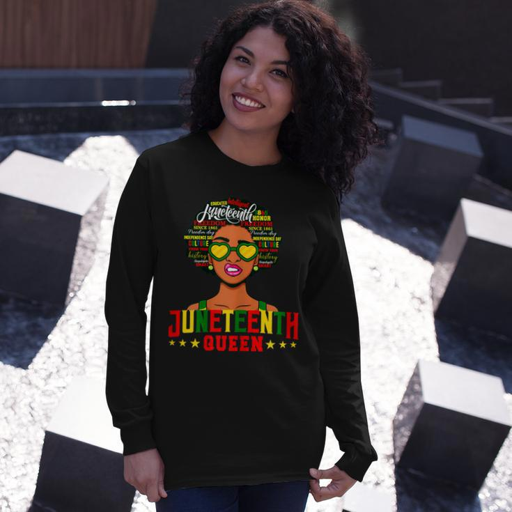 Juneteenth Natural Afro Queen Long Sleeve T-Shirt T-Shirt Gifts for Her