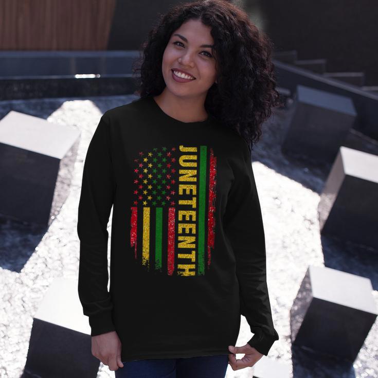 Juneteenth Us Flag Black King Melanin Dad Men Fathers Day Unisex Long Sleeve Gifts for Her