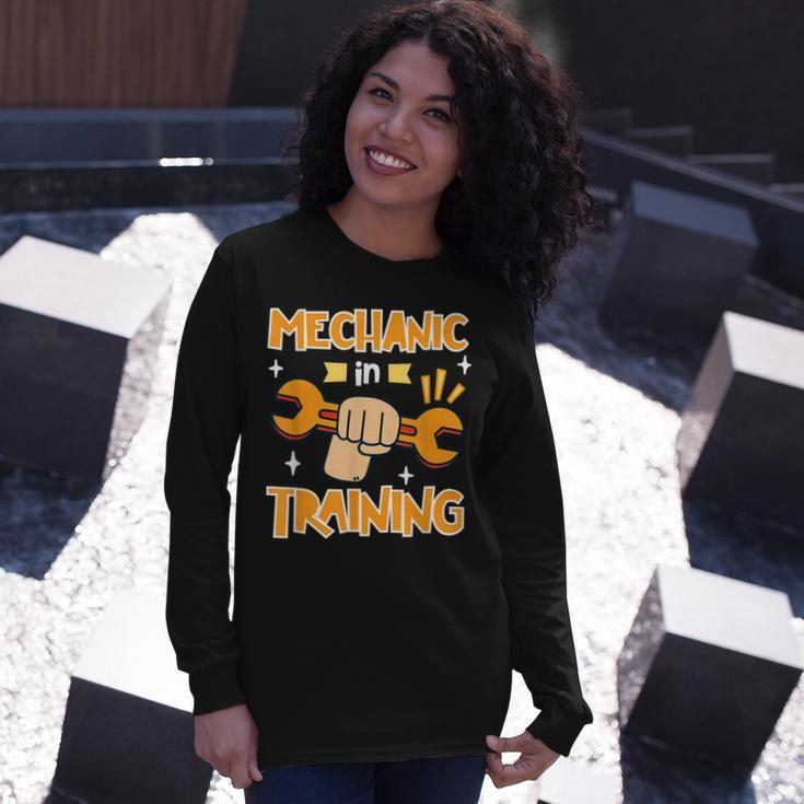 Little Future Mechanic In Training Car Auto Proud Dad Long Sleeve T-Shirt Gifts for Her