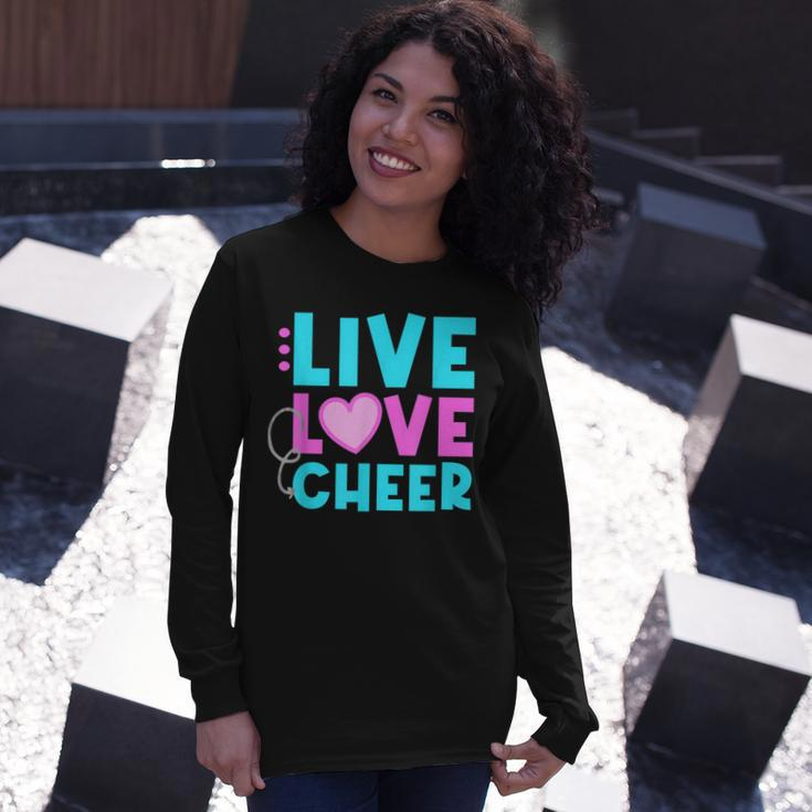 Live Love Cheer Cheerleading Lover Quote Cheerleader V2 Long Sleeve T-Shirt Gifts for Her