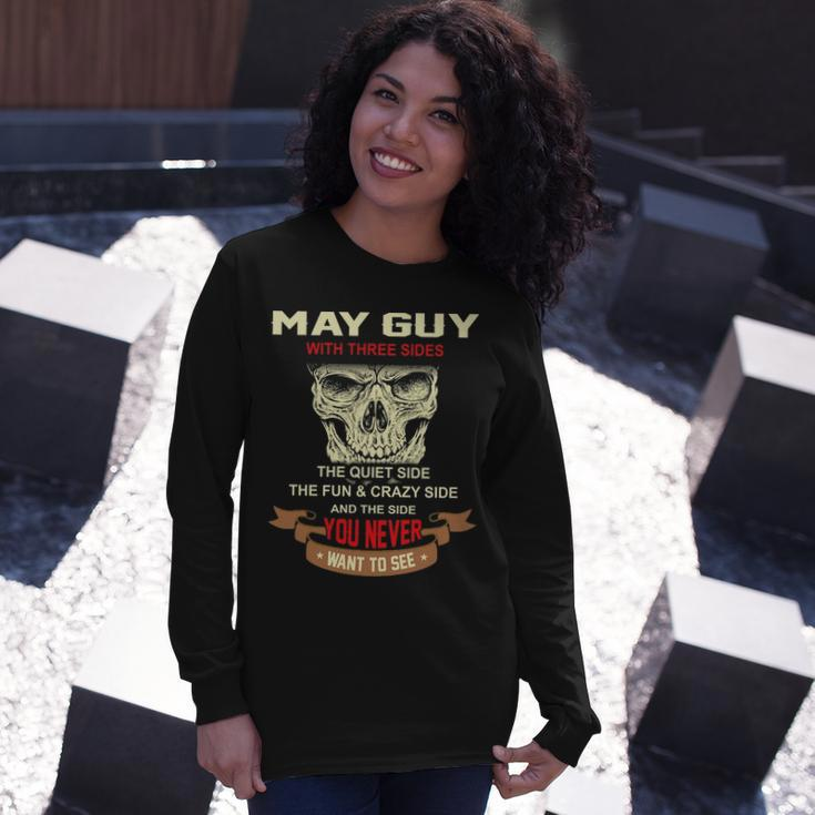 May Guy I Have 3 Sides May Guy Birthday Long Sleeve T-Shirt Gifts for Her