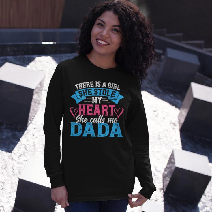 Mens Funny Fathers Day Shirt A Girl She Calls Me Dada Grandpa 7 Shirt Unisex Long Sleeve Gifts for Her