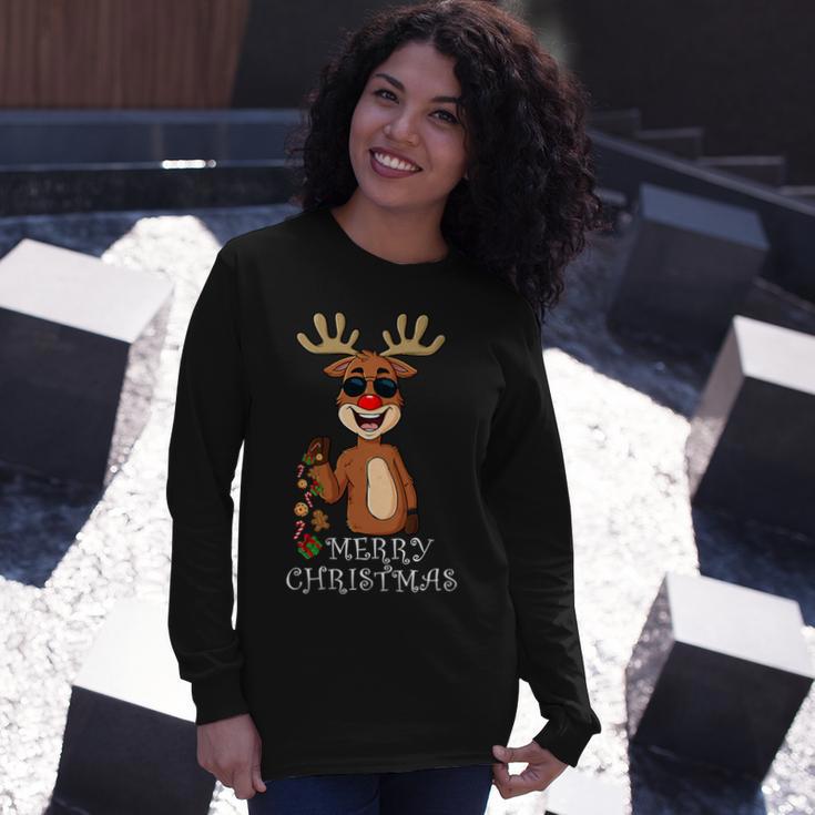 Merry Christmas Reindeer Funny Family 884 Shirt Unisex Long Sleeve Gifts for Her