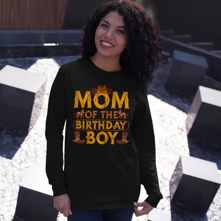 Mom Of The Birthday Boy Cowboy Western Theme Birthday Party Long Sleeve T-Shirt Gifts for Her