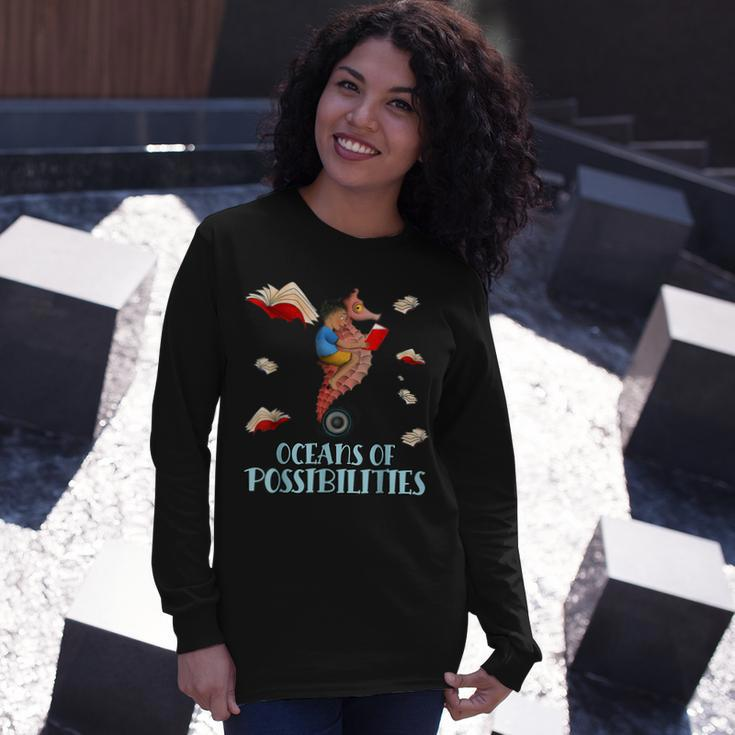 Oceans Of Possibilities Summer Reading 2022 Librarian Long Sleeve T-Shirt Gifts for Her
