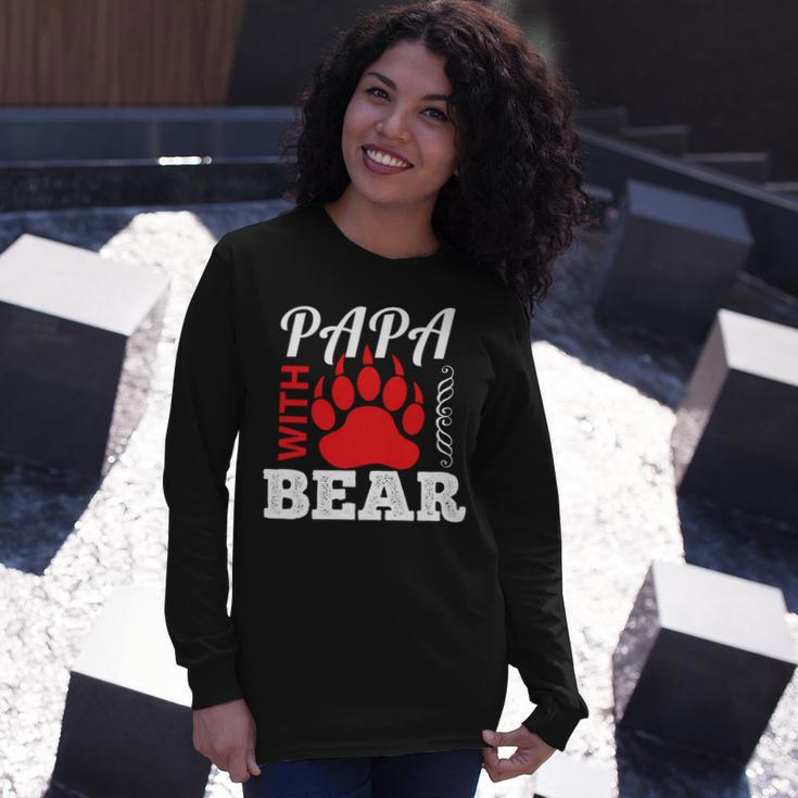 Papa With Bear Fathers Day T-Shirt Long Sleeve T-Shirt Gifts for Her