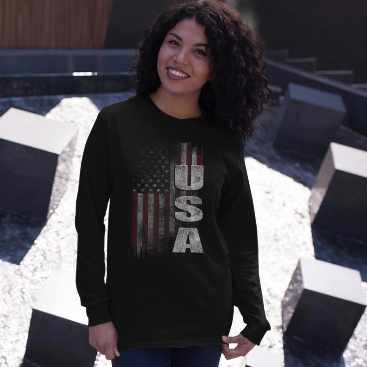 Patriotic Usa American Flag V2 Long Sleeve T-Shirt T-Shirt Gifts for Her