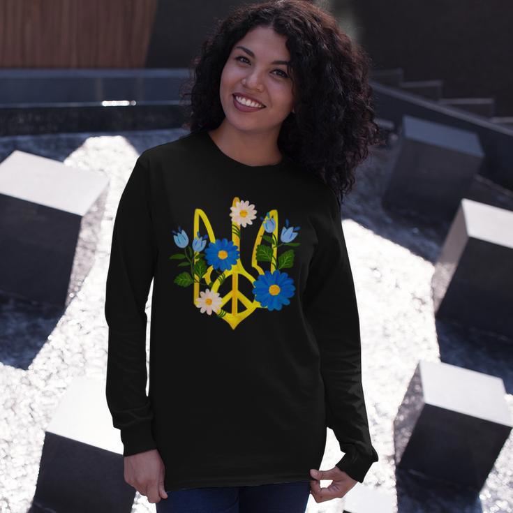 Peace In The Crest Of Ukraine Peace And Solidarity For Ukraine Unisex Long Sleeve Gifts for Her