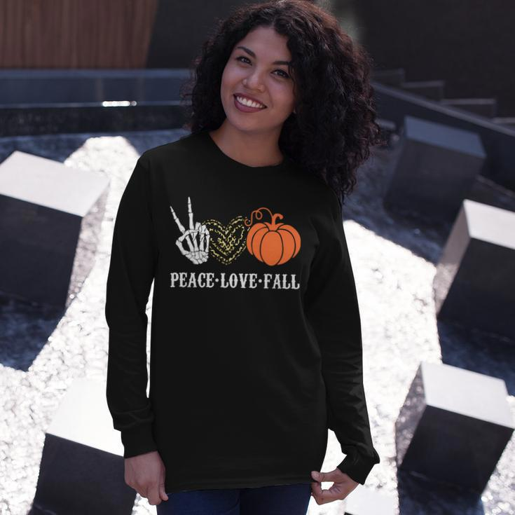 Peace Love Fall Peace Love Pumpkin Long Sleeve T-Shirt Gifts for Her