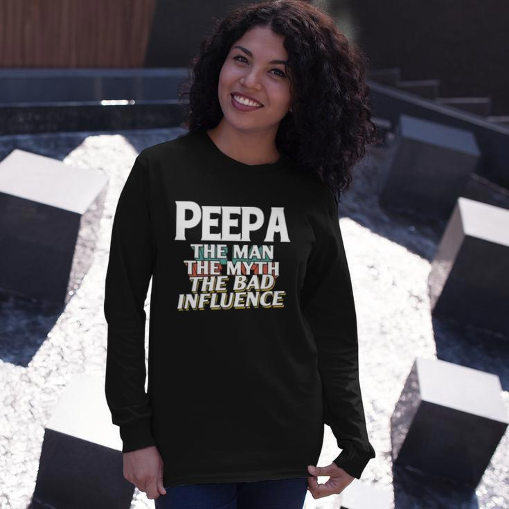 Peepa For The Man Myth Bad Influence Grandpa Long Sleeve T-Shirt T-Shirt Gifts for Her