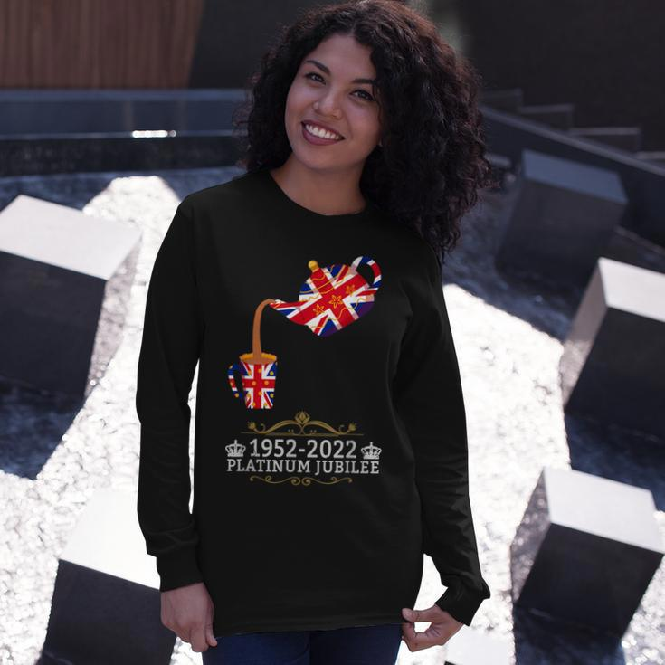 Platinum Jubilee 2022 Union Jack For & Jubilee Teapot Long Sleeve T-Shirt Gifts for Her