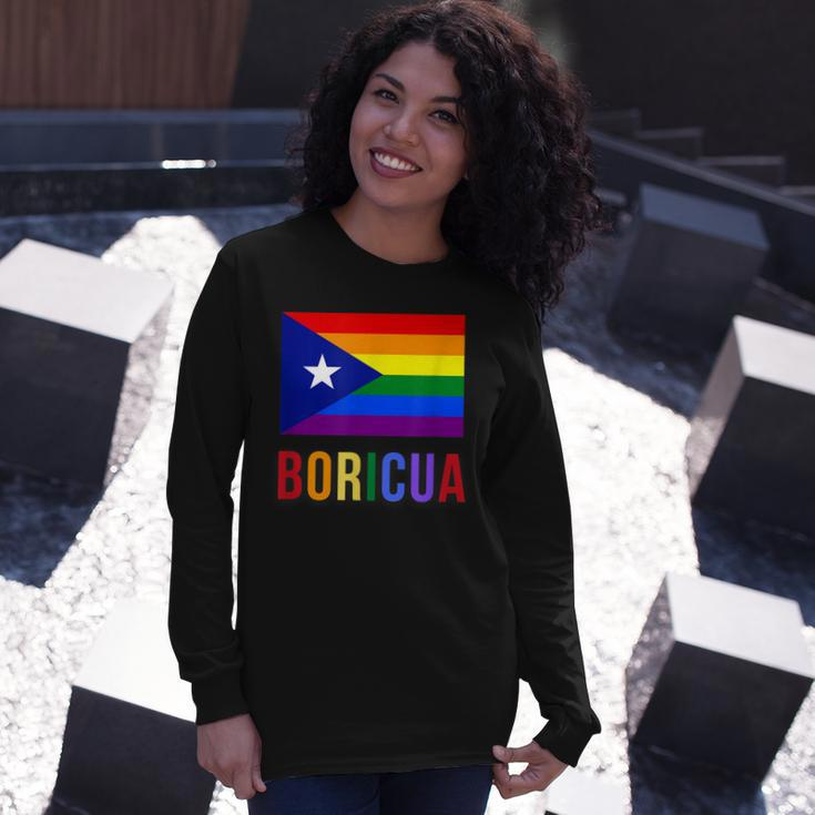 Puerto Rico Boricua Gay Pride Lgbt Rainbow Wepa Long Sleeve T-Shirt T-Shirt Gifts for Her