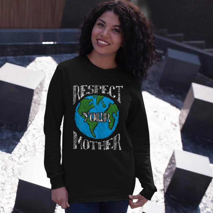 Respect Mother Planet Earth Day Climate Change Cute Long Sleeve T-Shirt Gifts for Her