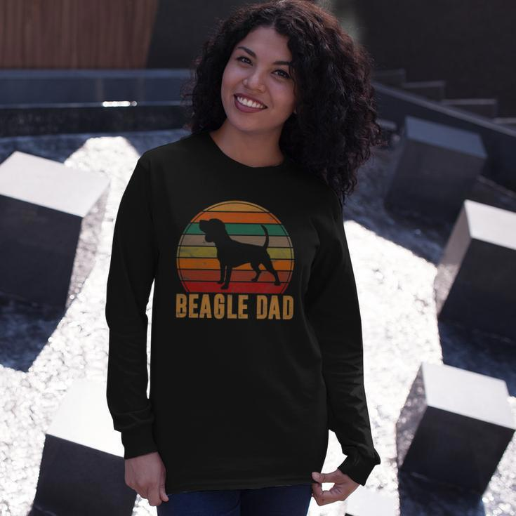 Retro Beagle Dad Dog Owner Pet Tricolor Beagle Father Long Sleeve T-Shirt T-Shirt Gifts for Her