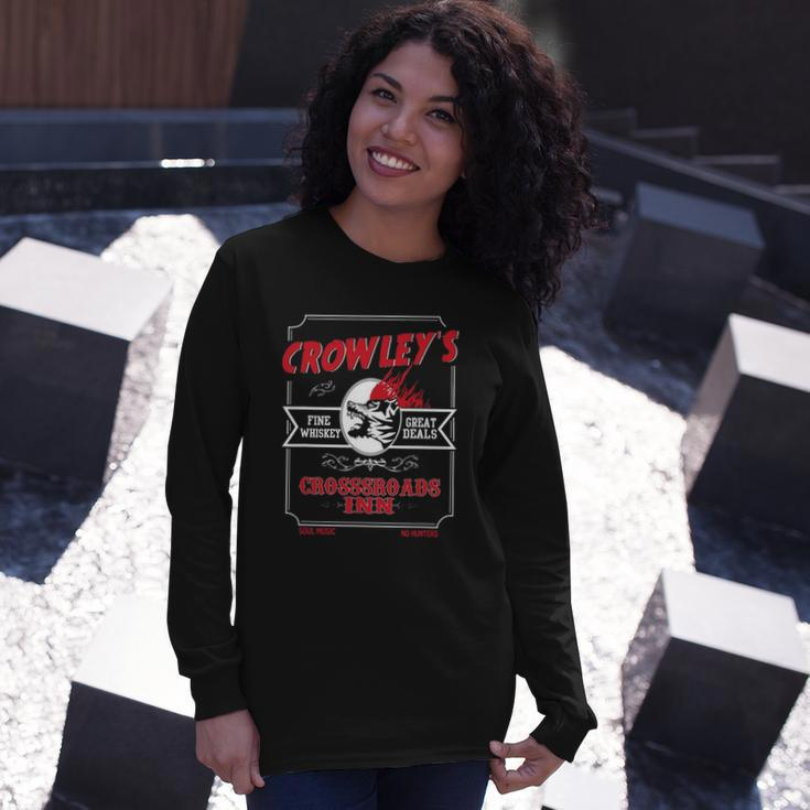 Retro Crowleys Crossroads Dive Bar Long Sleeve T-Shirt T-Shirt Gifts for Her