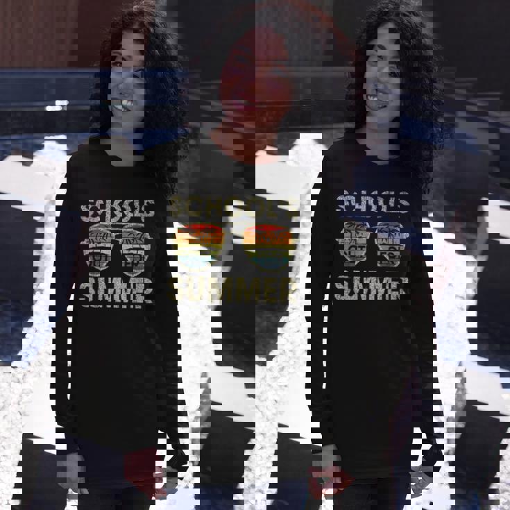 Retro Last Day Of School Schools Out For Summer Teacher Long Sleeve T-Shirt T-Shirt Gifts for Her