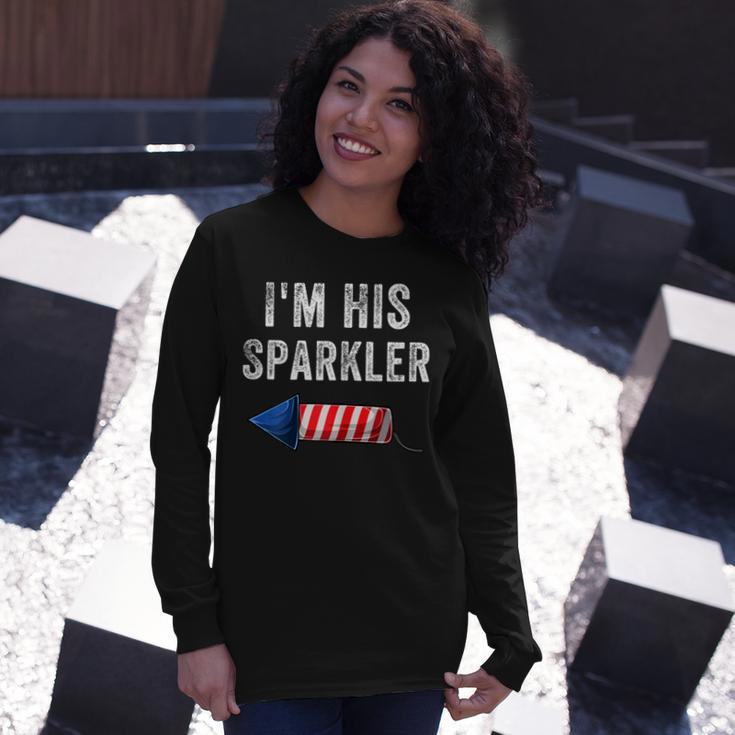 Im His Sparkler His And Her 4Th Of July Matching Couples Long Sleeve T-Shirt Gifts for Her