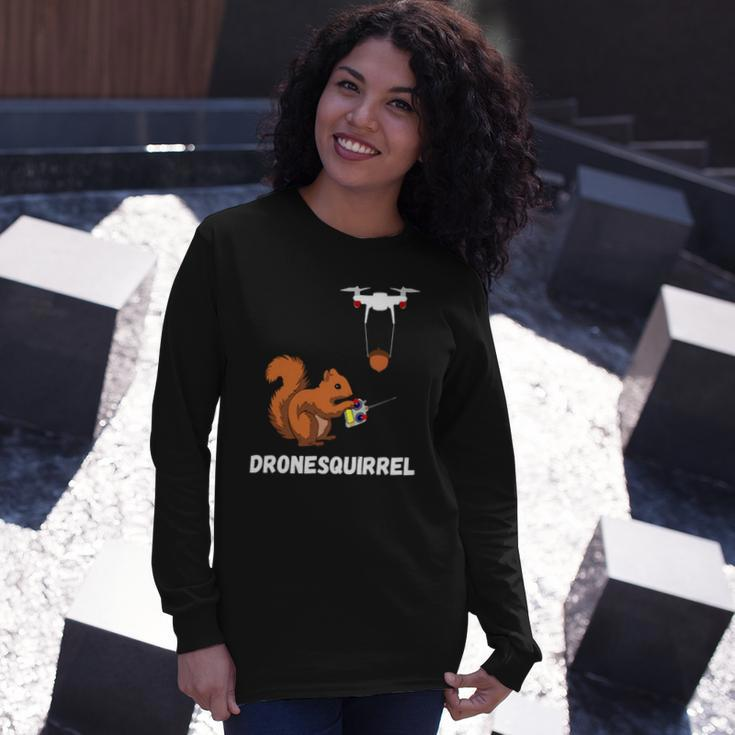 Squirrel Drone Pilot Quadcopter Operators Rodent Fpv Drones Long Sleeve T-Shirt T-Shirt Gifts for Her