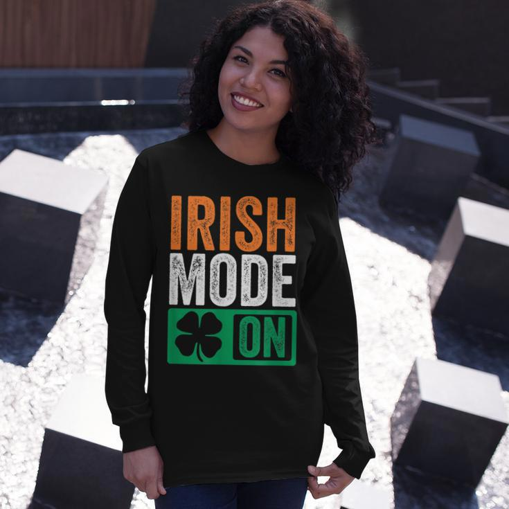 St Patricks Day Beer Drinking Ireland Irish Mode On Long Sleeve T-Shirt T-Shirt Gifts for Her
