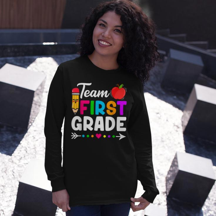 Team First Grade Teacher Student Back To School Long Sleeve T-Shirt Gifts for Her
