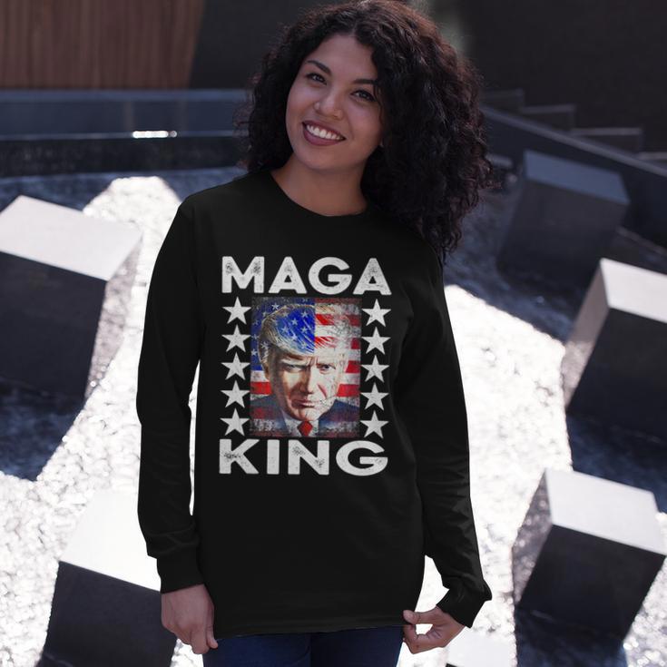 Ultra Mega King Trump Vintage American Us Flag Anti Biden Unisex Long Sleeve Gifts for Her