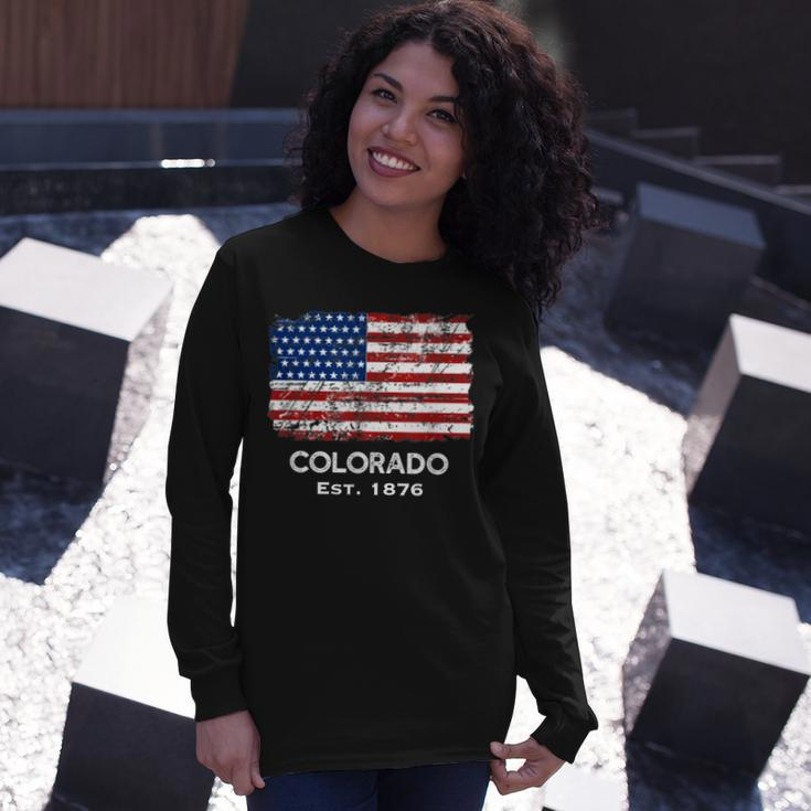 Usa Flag 4Th Of July Colorado Long Sleeve T-Shirt Gifts for Her