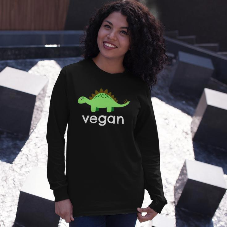 Vegan Dinosaur Green Save Wildlife Long Sleeve T-Shirt T-Shirt Gifts for Her
