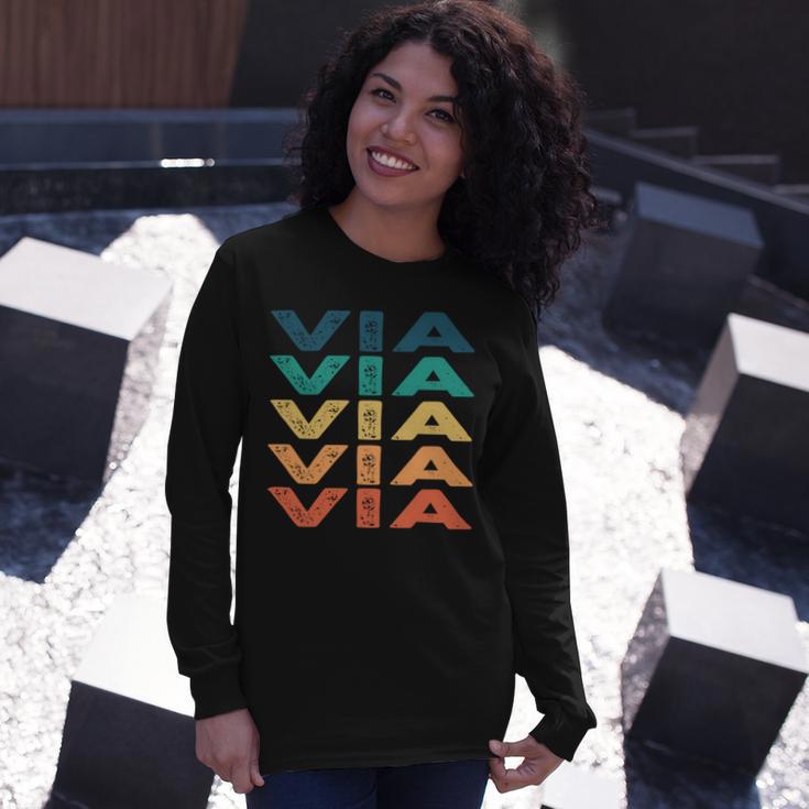 Via Name Shirt Via Name Long Sleeve T-Shirt Gifts for Her