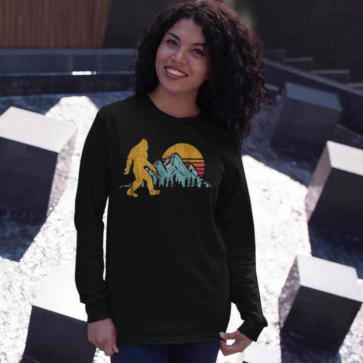 Vintage Retro Bigfoot Believe Silhouette Mountain Sun 234 Shirt Unisex Long Sleeve Gifts for Her