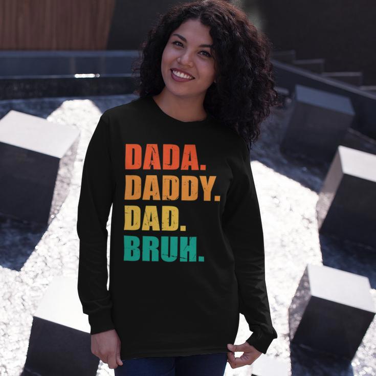 Vintage Retro Fathers Day Outfit Dada Daddy Dad Bruh 8 Shirt Unisex Long Sleeve Gifts for Her