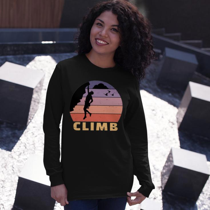 Vintage Retro Rock Climber 174 Shirt Unisex Long Sleeve Gifts for Her