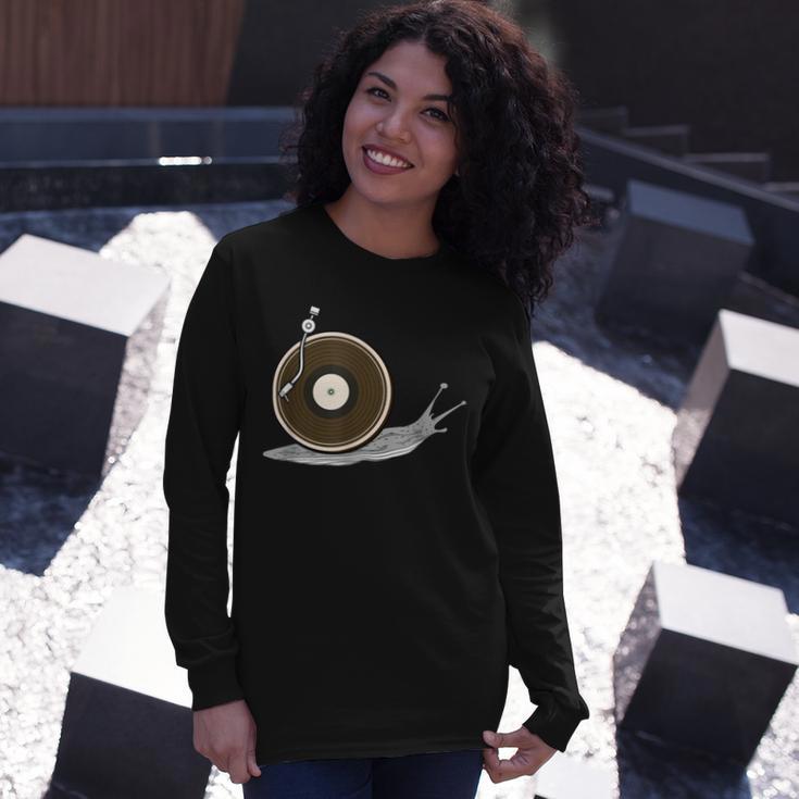 Vinyl Snail Vinyl Records Dj Vinyl Slug Lp Collector 155 Trending Shirt Unisex Long Sleeve Gifts for Her