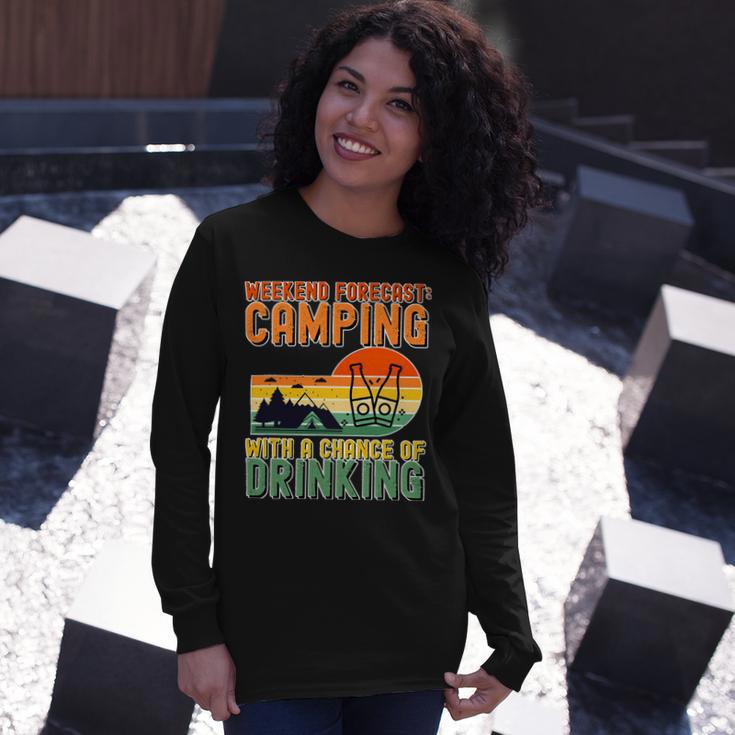 Weekend Forecast Camping With A Chance 19 Shirt Unisex Long Sleeve Gifts for Her