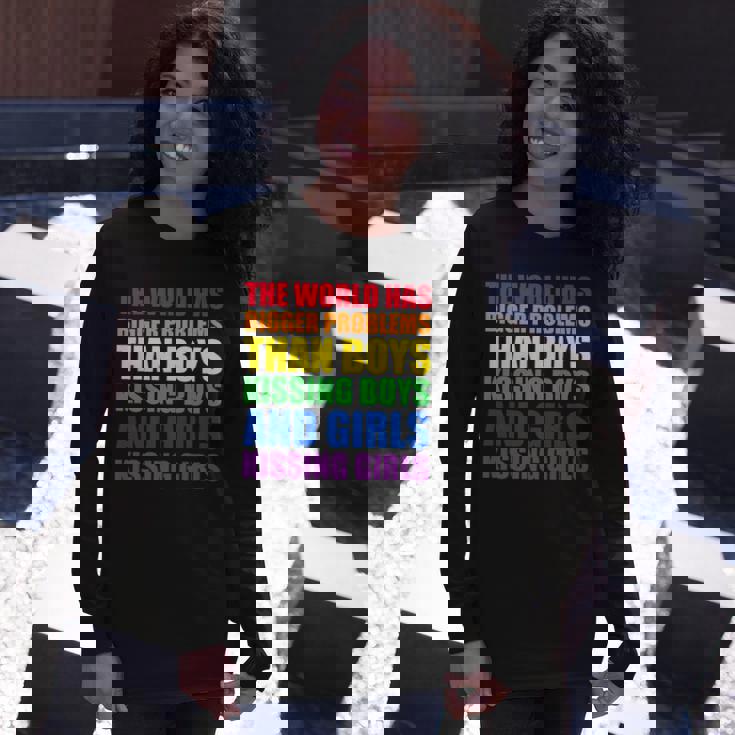 The World Has Bigger Problems Lgbt-Q Pride Gay Proud Ally Long Sleeve T-Shirt Gifts for Her