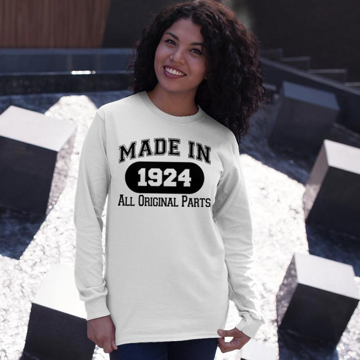 1924 Birthday Made In 1924 All Original Parts Long Sleeve T-Shirt Gifts for Her