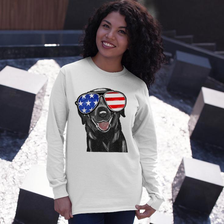 4Th Of July Black Lab Dog American Love Long Sleeve T-Shirt T-Shirt Gifts for Her