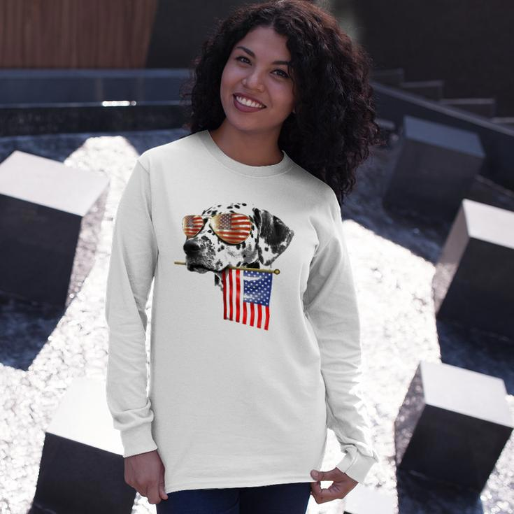 4Th Of July Fun American Flag Dalmatian Dog Lover Long Sleeve T-Shirt T-Shirt Gifts for Her