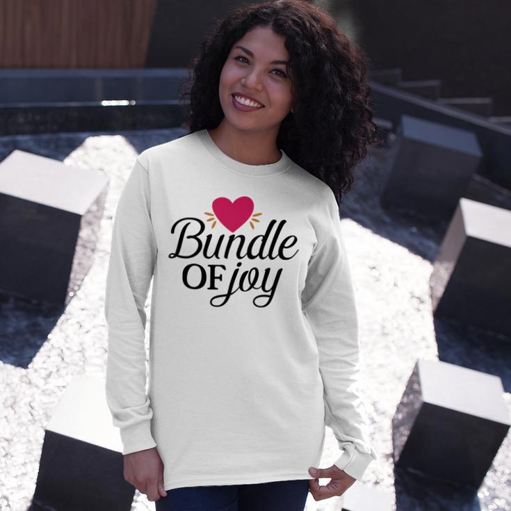 Baby Shower Text Design Bundle Of Joy Heart Unisex Long Sleeve Gifts for Her