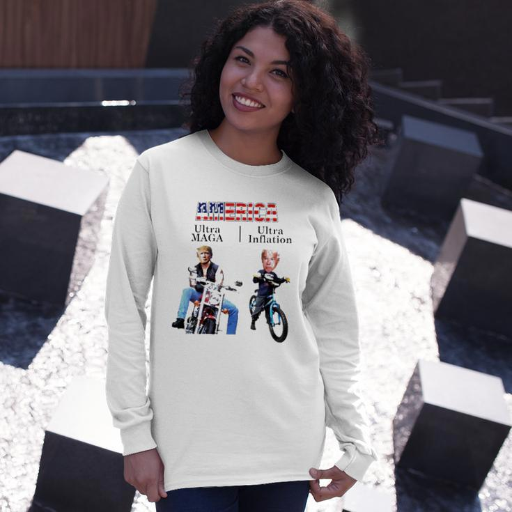 Best America Trump Ultra Maga Biden Ultra Inflation Long Sleeve T-Shirt T-Shirt Gifts for Her
