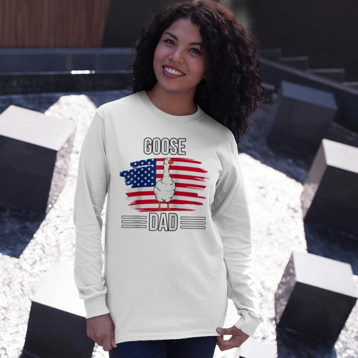 Bird Us Flag 4Th Of July Fathers Day Goose Dad Long Sleeve T-Shirt Gifts for Her