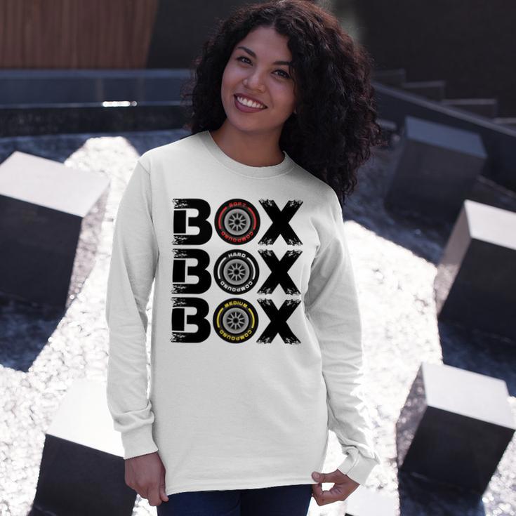 Box Box Box F1 Tyre Compound V2 Design Unisex Long Sleeve Gifts for Her