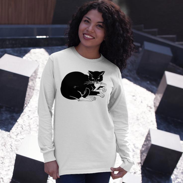 Cat Cut Cat Cat Lovers Black Cat Funny Cat Birthday Cat Gift Cat Danger Kitty V3 Unisex Long Sleeve Gifts for Her