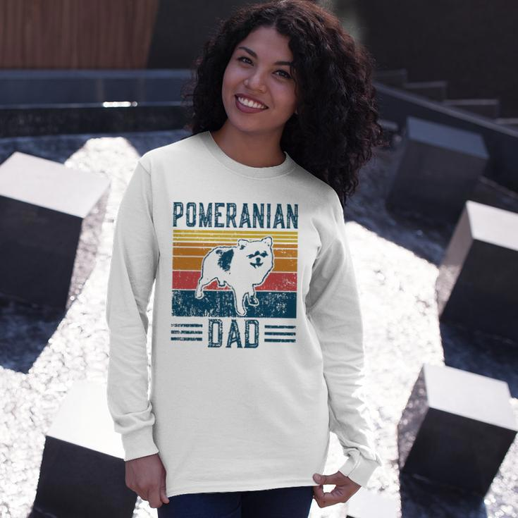 Dog Pomeranian Dog Pom Papa Vintage Pomeranian Dad Long Sleeve T-Shirt T-Shirt Gifts for Her