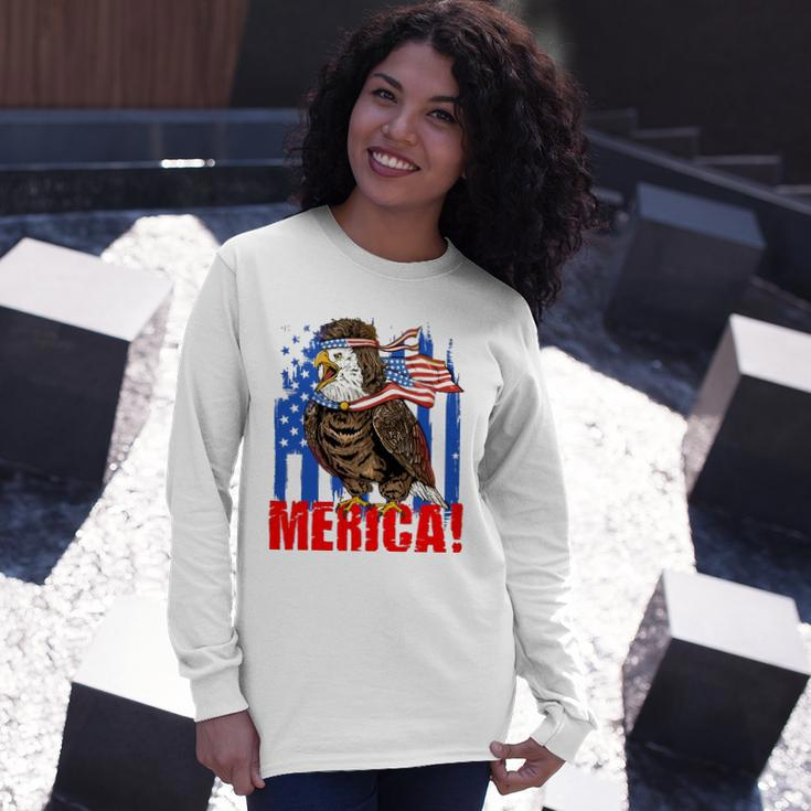 Eagle American Flag Usa Flag Mullet Eagle 4Th Of July Merica Long Sleeve T-Shirt T-Shirt Gifts for Her