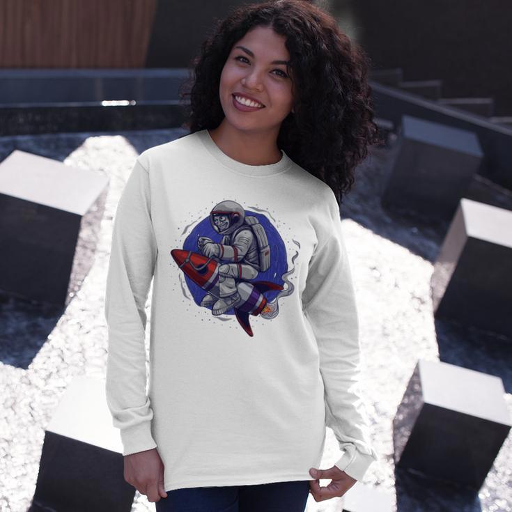 Funny Astronaut Monkey V4 Unisex Long Sleeve Gifts for Her