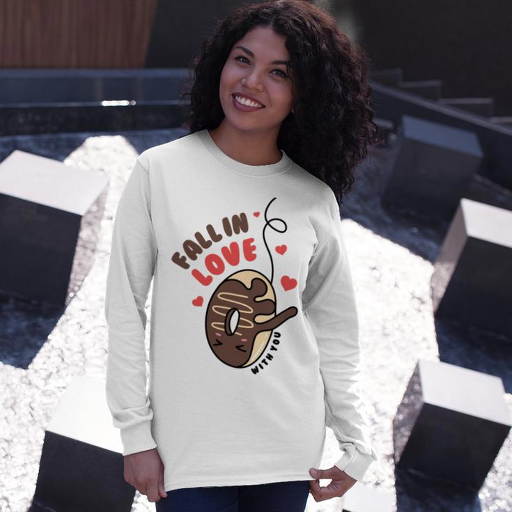 Funny Donut Fall In Love Unisex Long Sleeve Gifts for Her