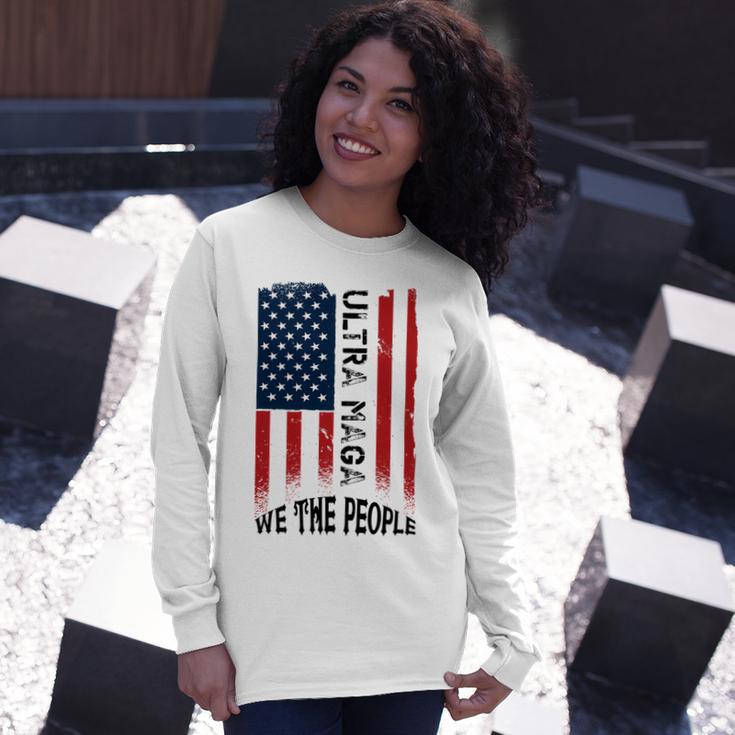 Funny Ultra Maga Vintage American Flag Ultramaga Retro Unisex Long Sleeve Gifts for Her