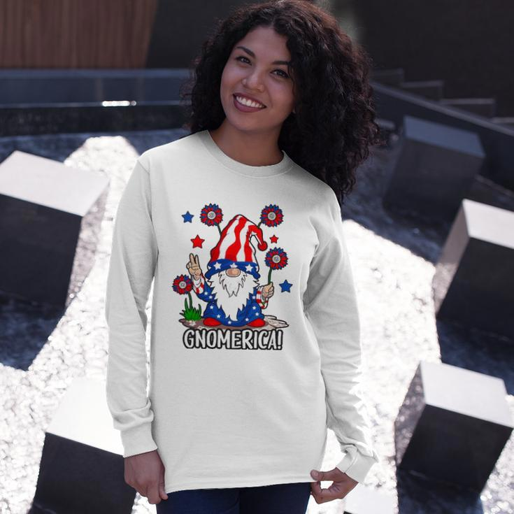Gnomes 4Th Of July Gnomerica Girls American Flag Long Sleeve T-Shirt T-Shirt Gifts for Her