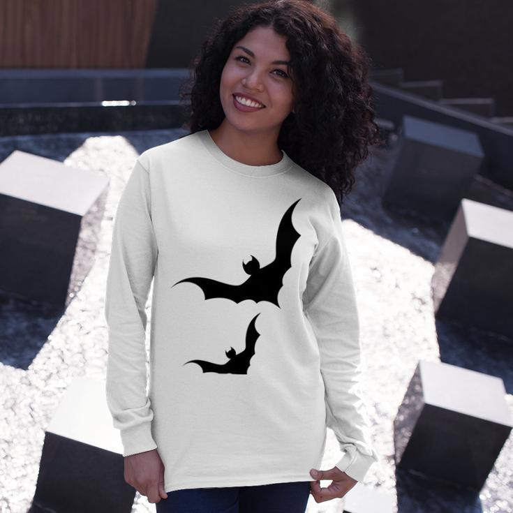 Halloween Two Bats Pattern Unisex Long Sleeve Gifts for Her