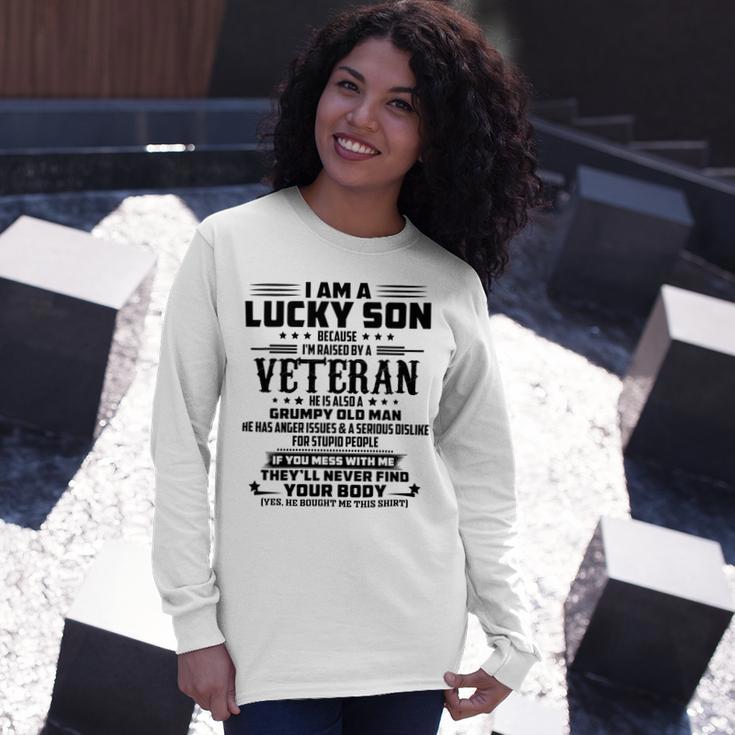 I Am A Lucky Son Because Im Raised By A Veteran Unisex Long Sleeve Gifts for Her